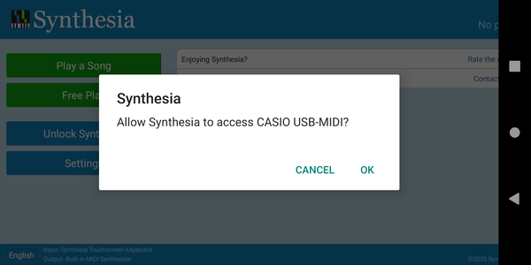 Image: Synthesia asking permission in Android.