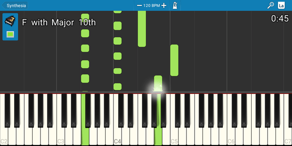 Image: Me using Synthesia free play on my Android device.